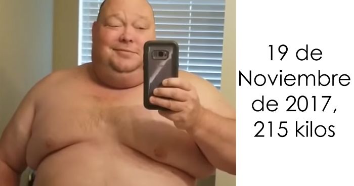 Este hombre de 215 kilos ha conseguido perder 90 en 1 año, y cuesta creer que sea la misma persona