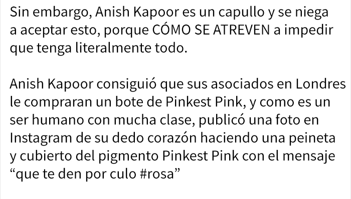 Este artista compró los derechos de un pigmento negro para que los demás no pudieran usarlo, y como venganza fue troleado