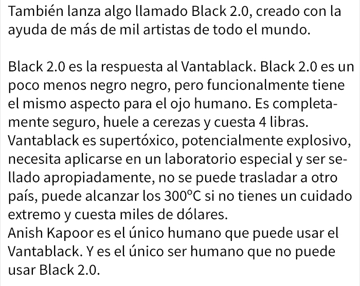 Este artista compró los derechos de un pigmento negro para que los demás no pudieran usarlo, y como venganza fue troleado