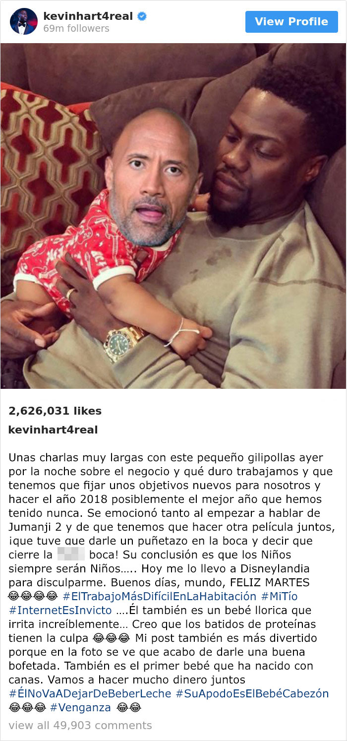 La Roca y Kevin Hart troleando uno al otro es uno de los romances entre amigos más divertidos