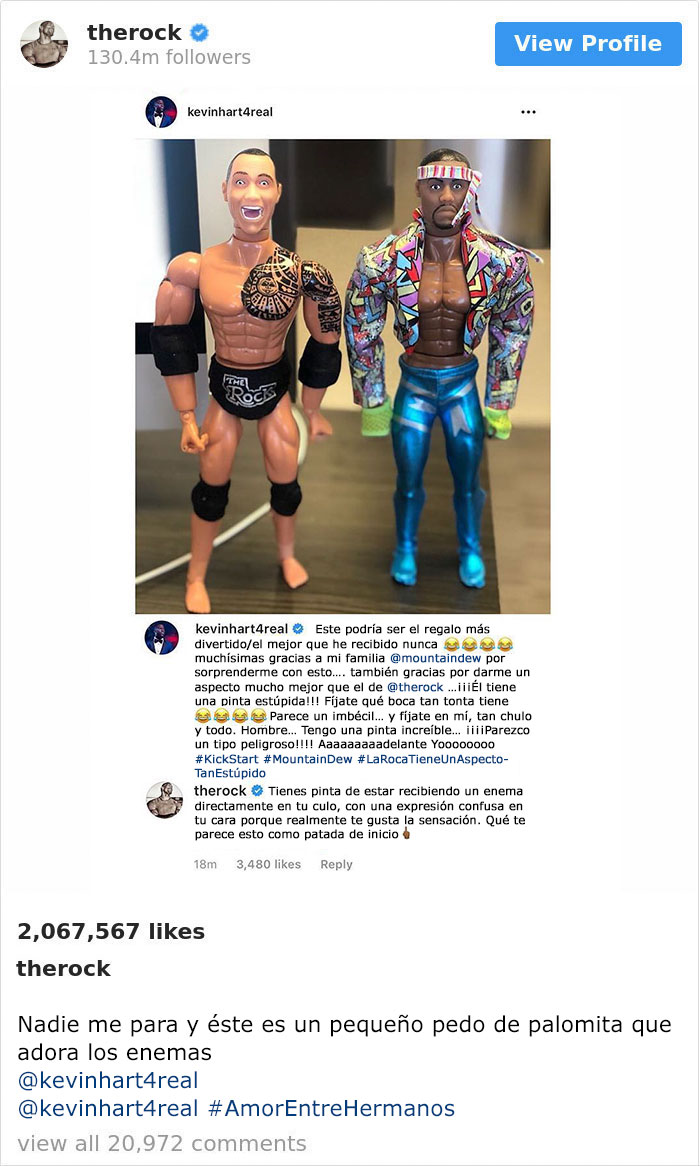 La Roca y Kevin Hart troleando uno al otro es uno de los romances entre amigos más divertidos