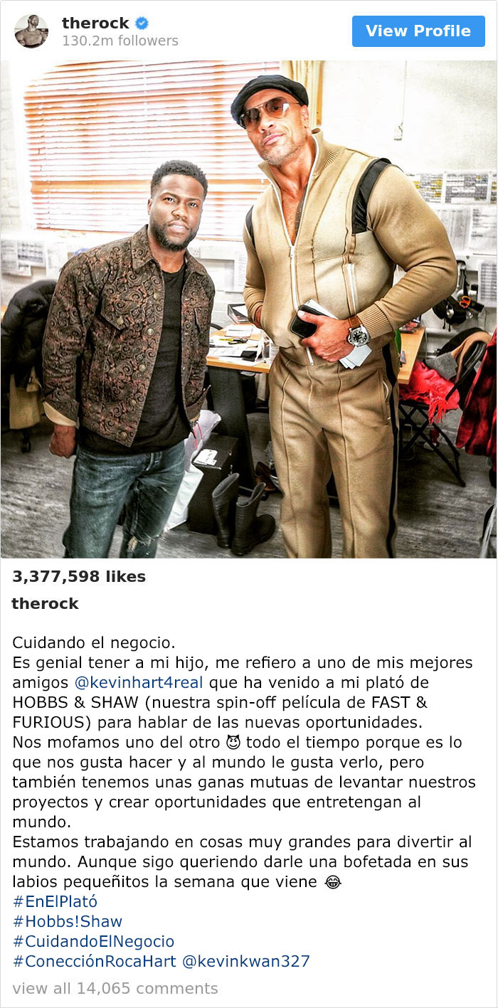 La Roca y Kevin Hart troleando uno al otro es uno de los romances entre amigos más divertidos