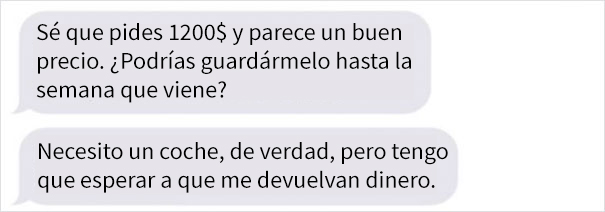 Este hombre comparte la conversación de su esposa con una posible compradora de su coche, y es lo opuesto de una pedigüeña