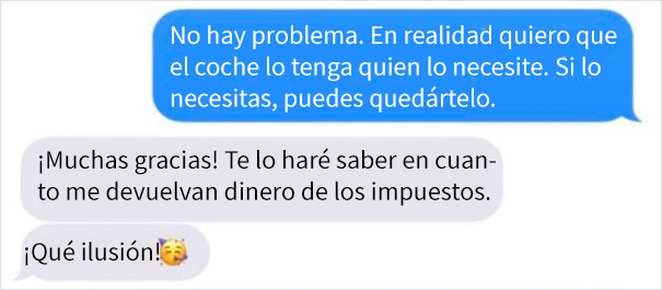 Este hombre comparte la conversación de su esposa con una posible compradora de su coche, y es lo opuesto de una pedigüeña