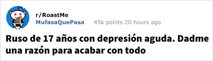Este chico de 17 años con depresión pidió en r/RoastMe que se burlaran de su foto para tener una razón y acabar con todo, pero internet respondió