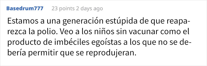 Esta madre antivacunas preguntó cómo evitar que su hijo se vacune al cumplir los 18, y fue acallada en los comentarios