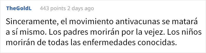 Esta madre antivacunas preguntó cómo evitar que su hijo se vacune al cumplir los 18, y fue acallada en los comentarios