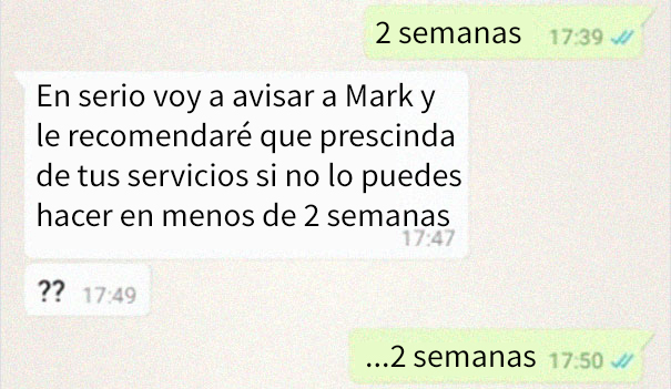Este carpintero comparte la conversación con un niñato que le exigía una mesa personalizada en menos de 2 semanas