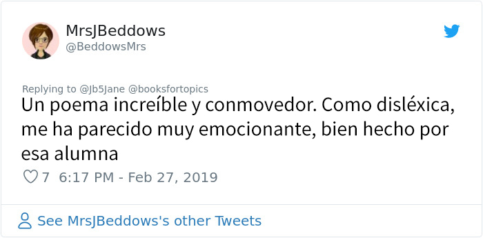 Esta estudiante de 10 años sorprendió a su profesora con un poema sobre la dislexia que se puede leer en ambos sentidos