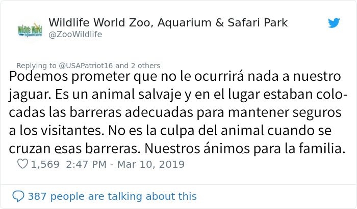 Este zoo confirma que el jaguar que atacó a una mujer que intentaba hacerse un selfie con él no será sacrificado