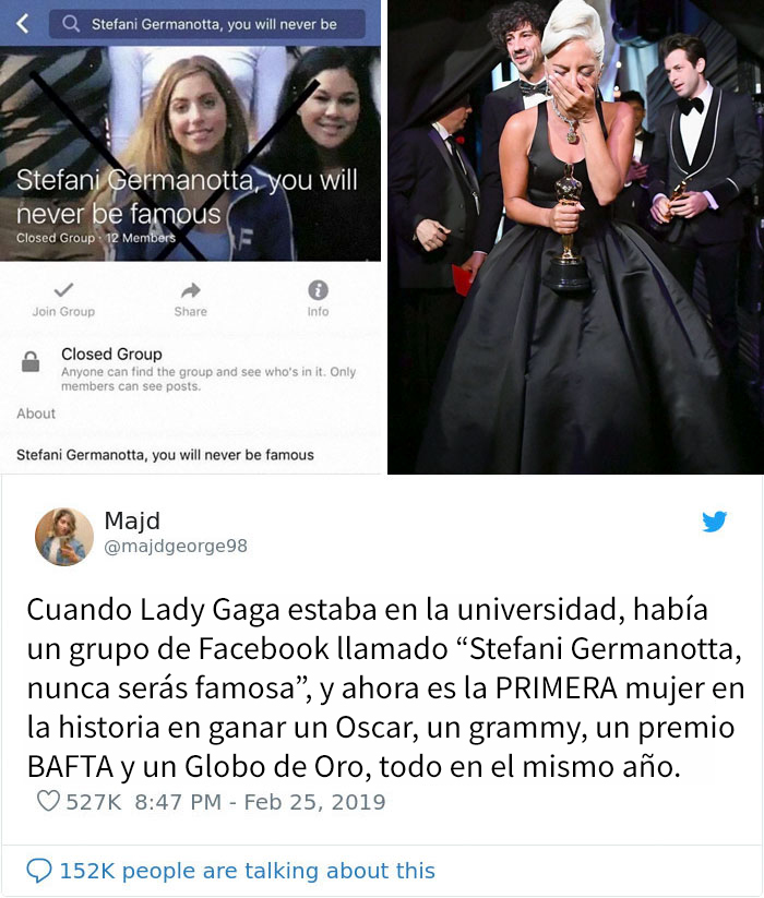 Los compañeros universitarios de Lady Gaga tenían un grupo de FB dedicado a reírse de ella por intentar ser famosa