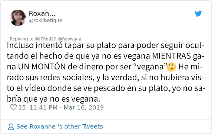 Pillan a esta influencer vegana comiendo pescado e intenta excusarse, pero sus 1,3 millones de seguidores no se lo creen