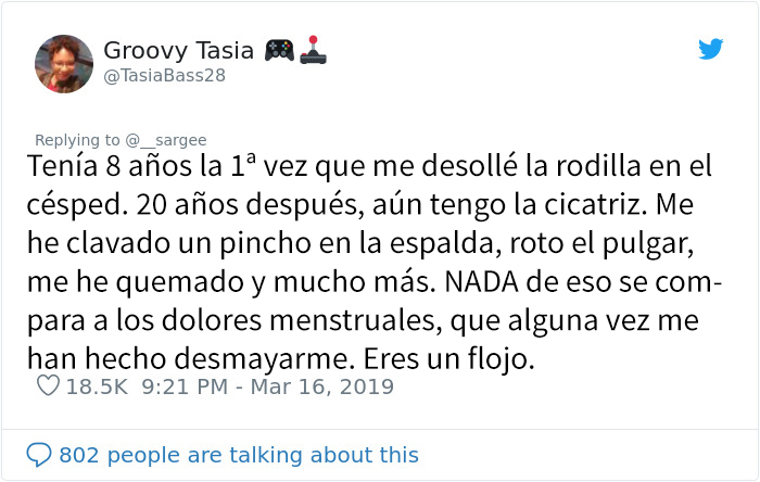 Este hombre dice que las mujeres deberían dejar de quejarse de los dolores menstruales hasta que sepan lo que se siente al desollarse las rodillas