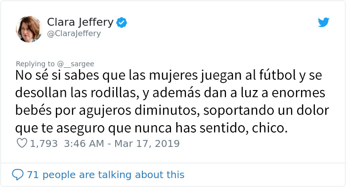 Este hombre dice que las mujeres deberían dejar de quejarse de los dolores menstruales hasta que sepan lo que se siente al desollarse las rodillas