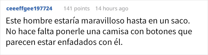 22 Divertidas respuestas a este anuncio de ropa con un modelo que lleva la camisa ridículamente prieta