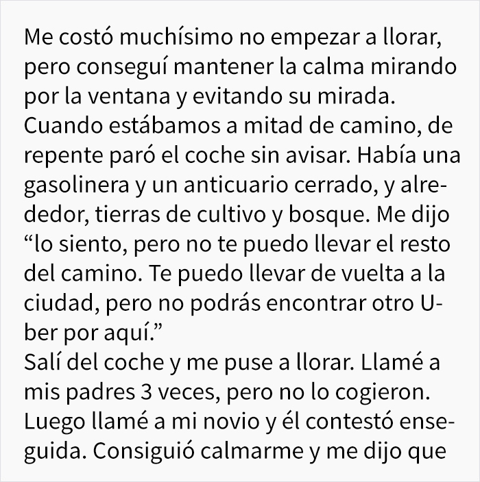 Este conductor de Uber detuvo el coche y abandonó a una mujer en medio de la carretera tras saber que se dirigía a abortar