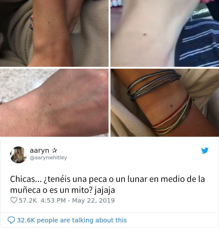 Alguien afirma que todas las mujeres tienen una peca en mitad de la muñeca, y la gente comienza a alucinar