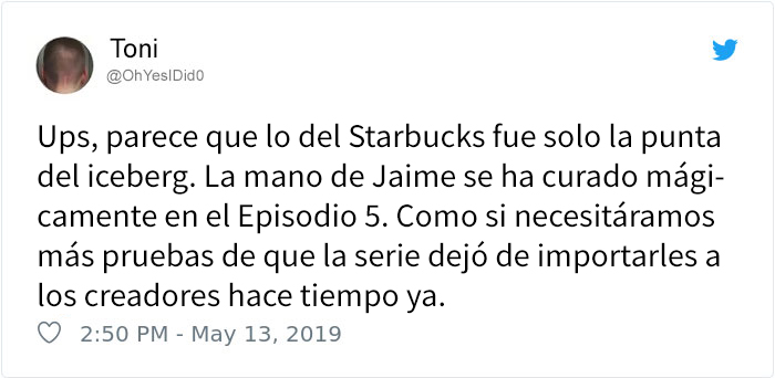 Juego de Tronos comete otro gran fallo al olvidar que Jaime no tiene mano