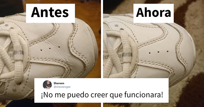 Esta mujer muestra un método para quitar arrugas de tus deportivas, y la gente comparte los resultados