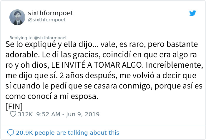 Este hombre tuitea cómo conoció a su esposa, y fue tan fortuito que la gente quiere una película de ello