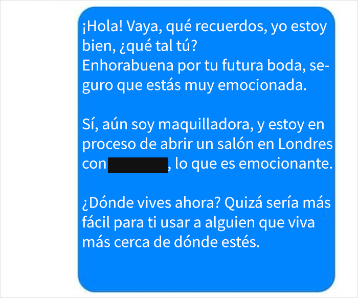 Esta maquilladora comparte capturas de pantalla de una novia que quería que le peinara y maquillara a cambio de visibilidad