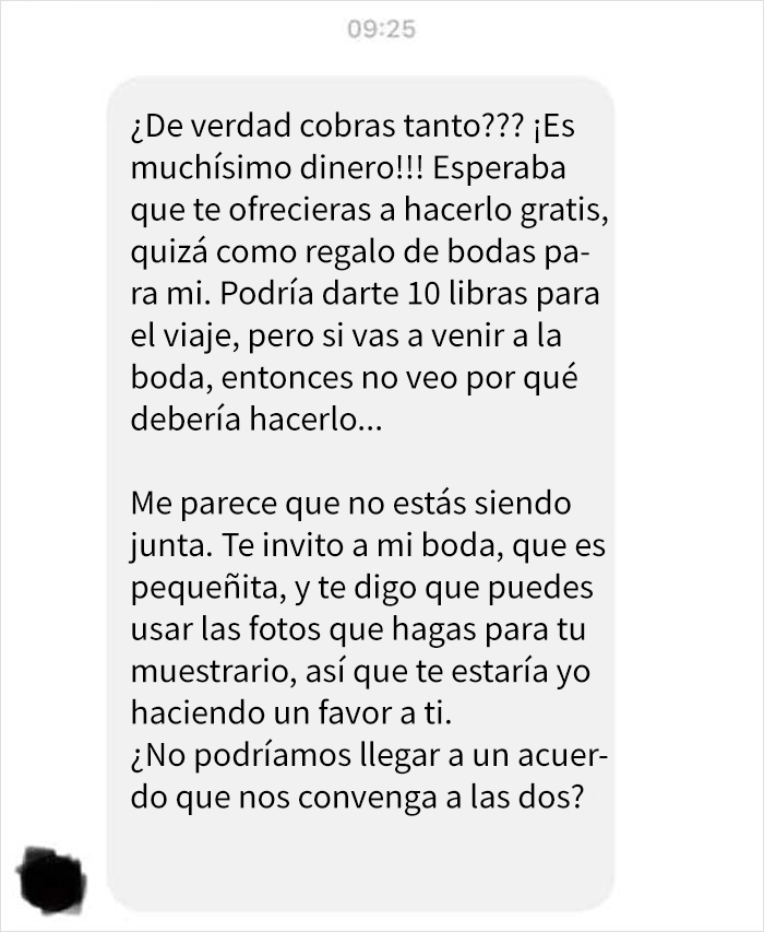 Esta maquilladora comparte capturas de pantalla de una novia que quería que le peinara y maquillara a cambio de visibilidad