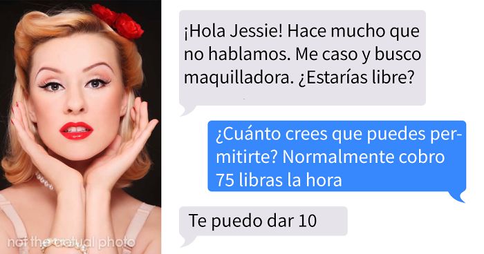 Esta maquilladora comparte capturas de pantalla de una novia que quería que le peinara y maquillara a cambio de visibilidad
