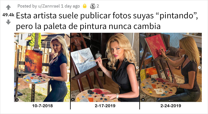 La gente cree que esta mujer está mintiendo porque su paleta de pintura nunca cambia (Actualizado con su respuesta)