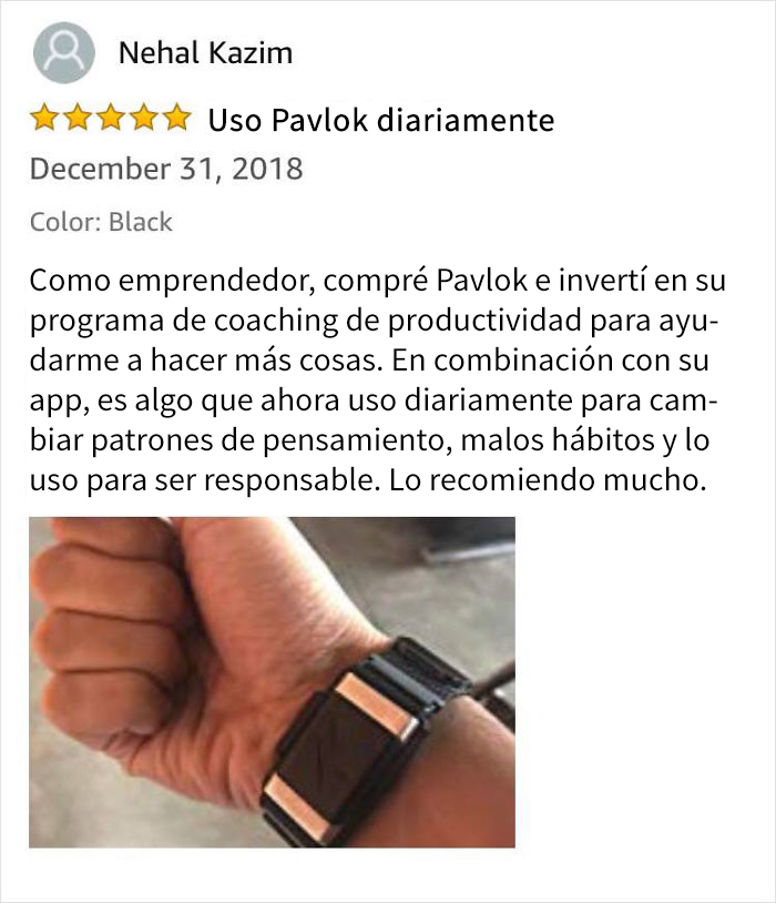Este brazalete de Amazon te da un calambre si comes demasiada comida basura o gastas demasiado dinero