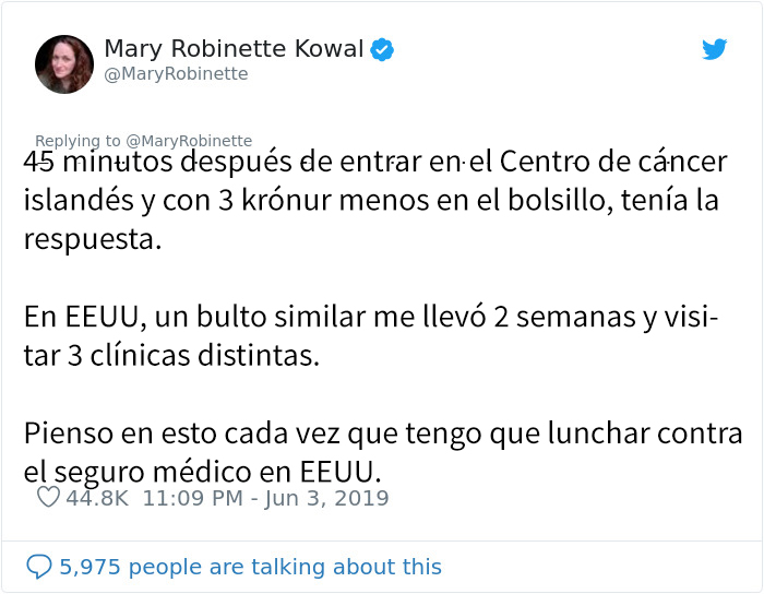Esta mujer se encontró un bulto cuando estaba en Islandia y comparte lo genial que es su sanidad comparada con la de EEUU