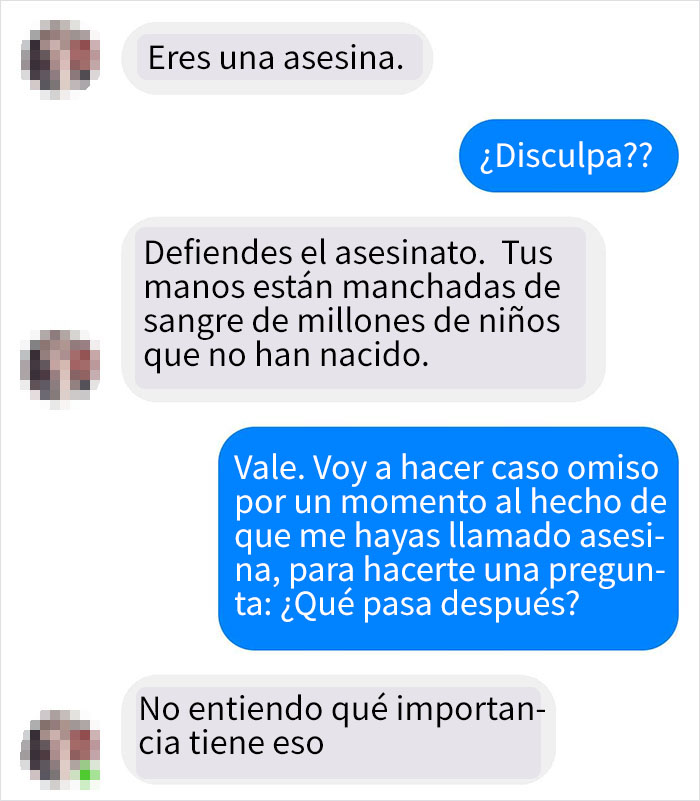 Esta persona muestra cómo responder a los antiabortistas cuando te llaman 