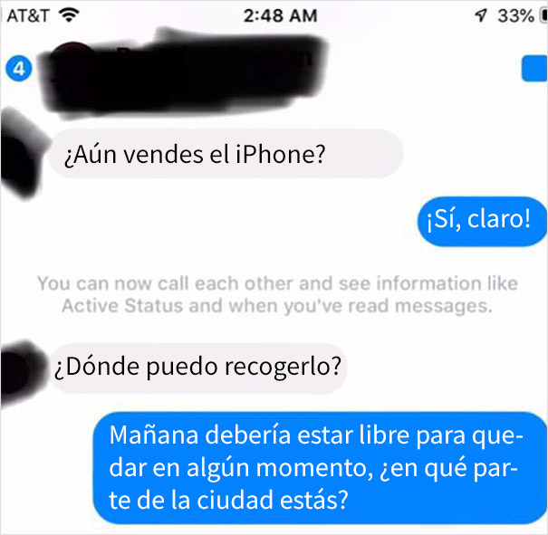 Esta mujer intenta vender su móvil, un 
