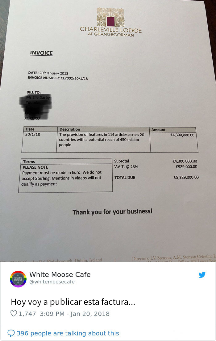 Se vuelve viral la respuesta de un hotelero enfadado al negarse a dar alojamiento gratis a una influencer
