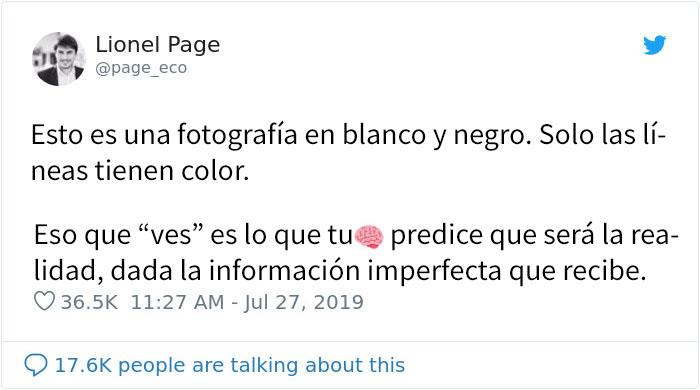 Esta foto en blanco y negro muestra cómo una ilusión óptica puede engañar a nuestro cerebro para colorearla