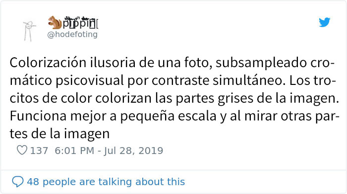 Esta foto en blanco y negro muestra cómo una ilusión óptica puede engañar a nuestro cerebro para colorearla