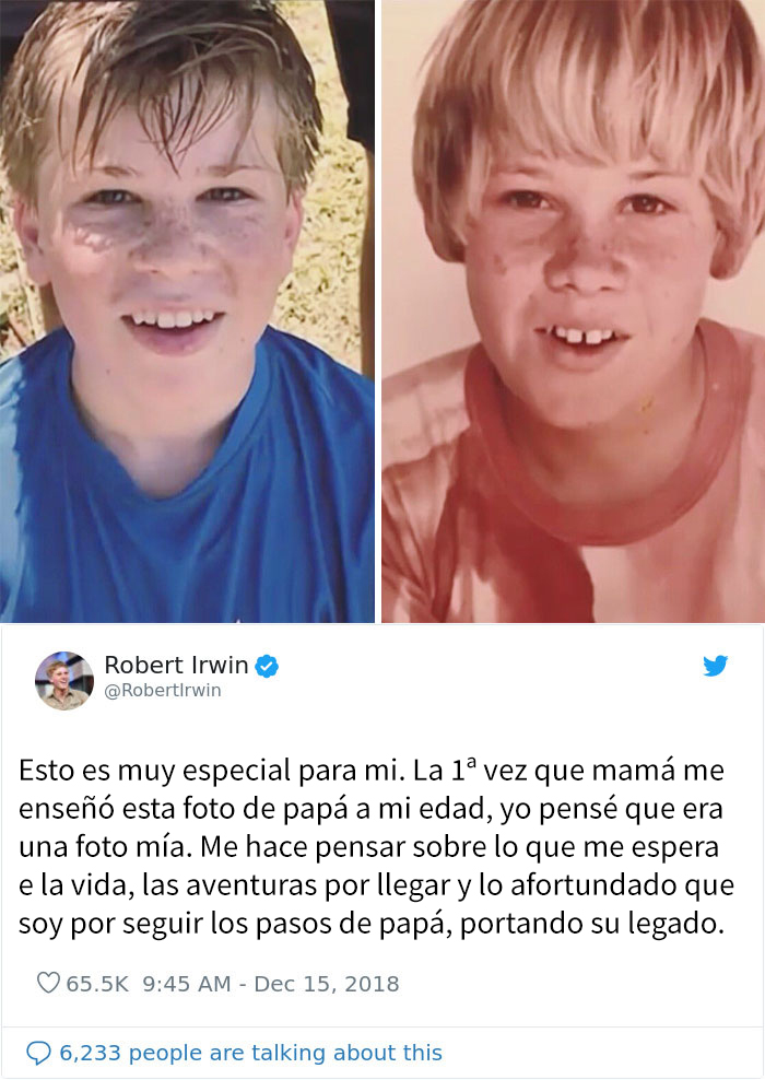 11 Fotos comparando a Irwin padre e hijo que demuestran que de tal palo, tal astilla