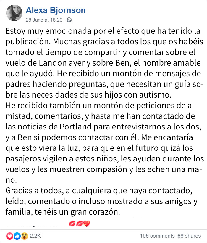Este niño autista de 7 años volaba solo con una nota explicativa y 10$, pero tuvo al mejor compañero