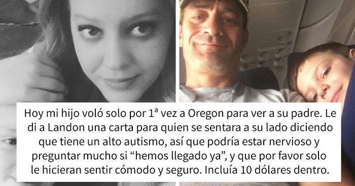Este niño autista de 7 años volaba solo con una nota explicativa y 10$, pero tuvo al mejor compañero
