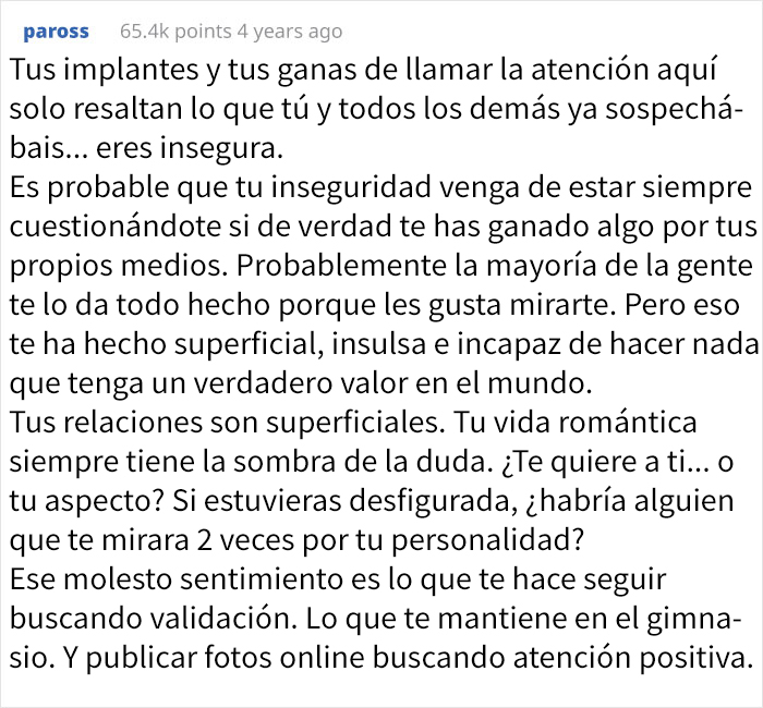 Esta modelo de Instagram subió su foto a R/Roastme, y borró su cuenta después de que un comentario fuera demasiado lejos