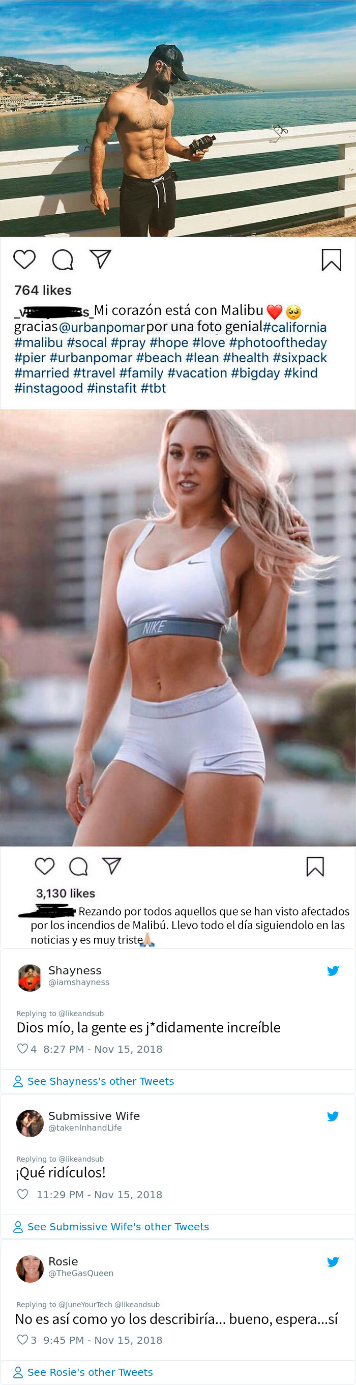 Influencers Haciéndose Fotos Sexys Para Las Víctimas De Los Incendios De California