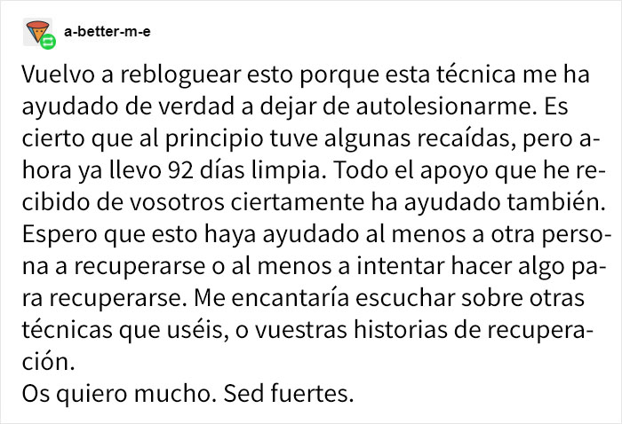 Esta chica comparte el consejo de su terapeuta: dibujar en su cuerpo en vez de autolesionarse