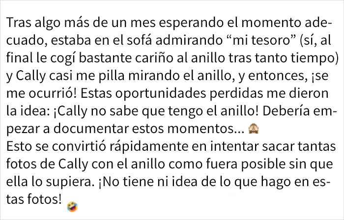 Este novio decidió comprobar cuánto tiempo podía mostrar su anillo de compromiso delante de su novia sin que ella se diera cuenta (22 fotos)