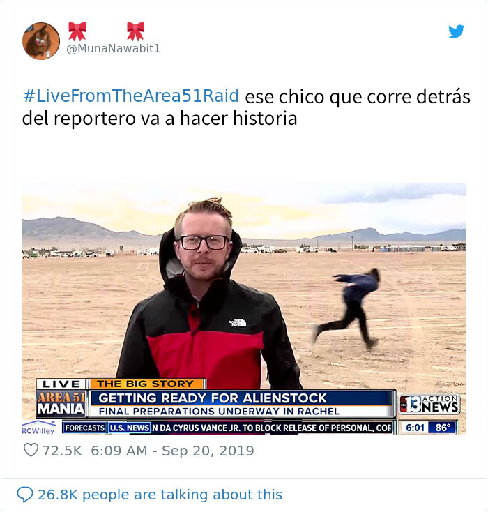 La gente estuvo contando lo que ocurrió en el Area 51, y así se vio