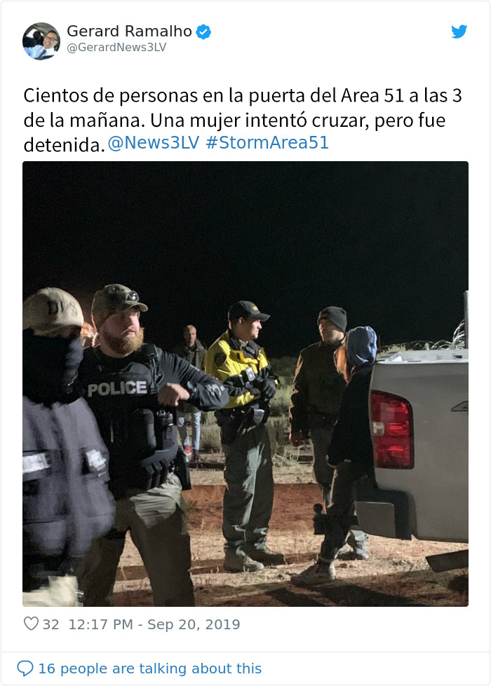 La gente estuvo contando lo que ocurrió en el Area 51, y así se vio