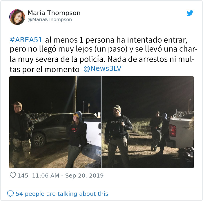 La gente estuvo contando lo que ocurrió en el Area 51, y así se vio