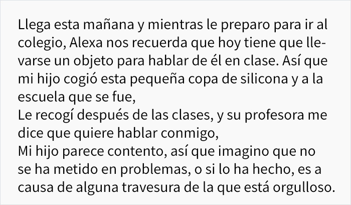 Este padre no sabía lo que era una copa menstrual y dejó que su hijo se la llevar al colegio para enseñarla