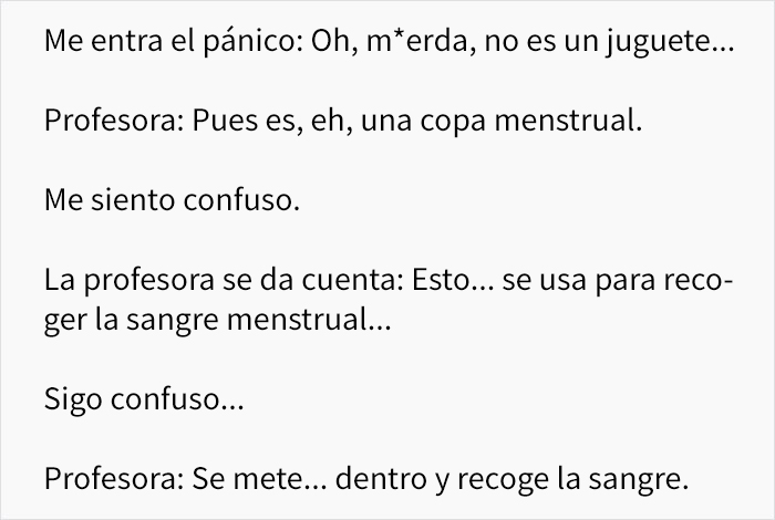 Este padre no sabía lo que era una copa menstrual y dejó que su hijo se la llevar al colegio para enseñarla
