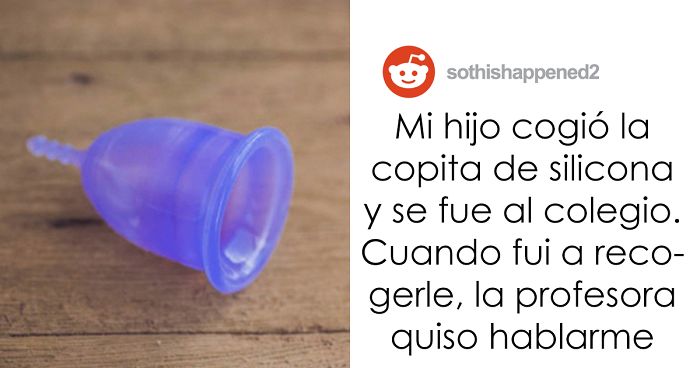 Este padre no sabía lo que era una copa menstrual y dejó que su hijo se la llevar al colegio para enseñarla