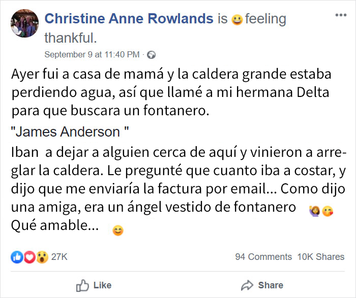 Se vuelve viral la factura de este fontanero por arreglar la caldera de una anciana de 91 años