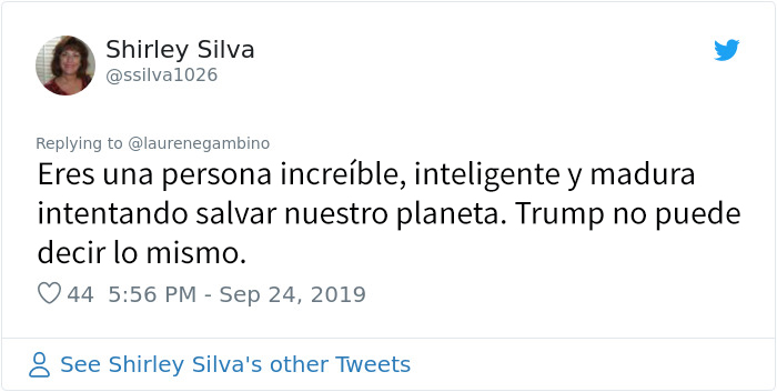Trump se burla del discurso de Greta Thunberg y ella le menosprecia en su bio de Twitter
